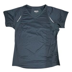 Kirkland Signature Athletic Shirt Women Size L Gray Short Sleeve